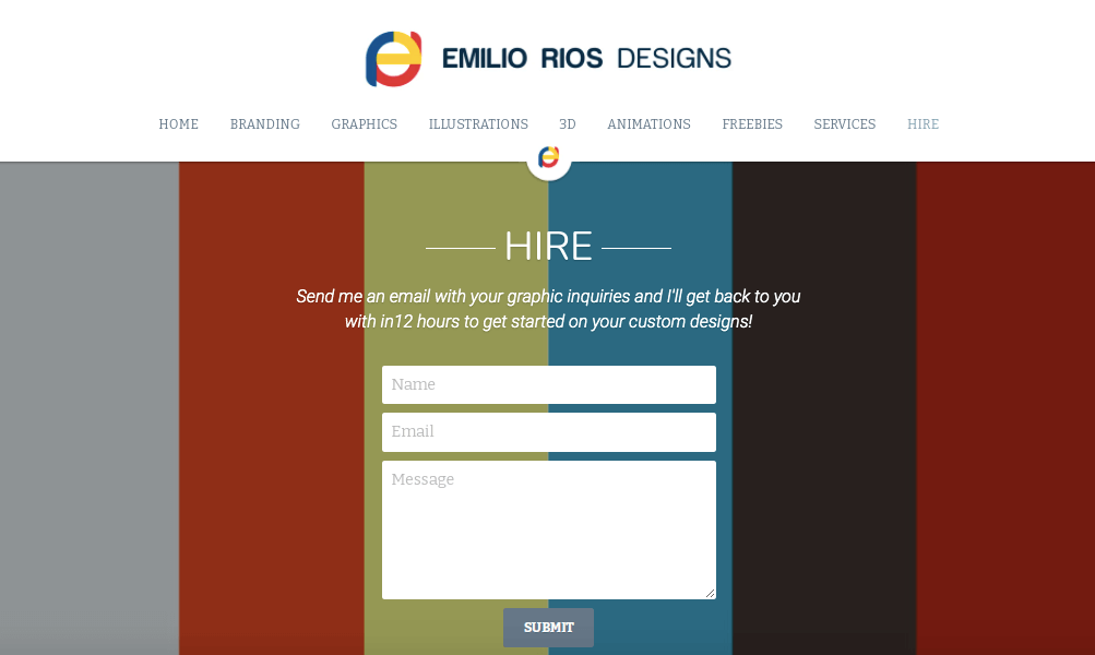 A graphic designer's website welcoming visitors to make inquiries about any custom or personalized designs that they want A graphic designer's website welcoming visitors to make inquiries about any custom or personalized designs that they want